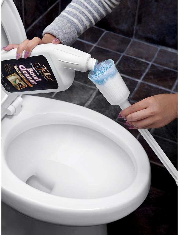 Fuller Brush Toilet Bowl Cleaner Brush – Antimicrobial Toilet Swab with Soft Non-Scratch Head, Long Handle, Deep Cleaning Under Rim (Pack of 1)