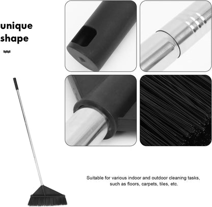 ibasenice Heavy Duty Stiff Bristle Broom with Long Handle 54.72In Outdoor and Indoor Sweeper for Garden Yard Warehouse and Floor Cleaning