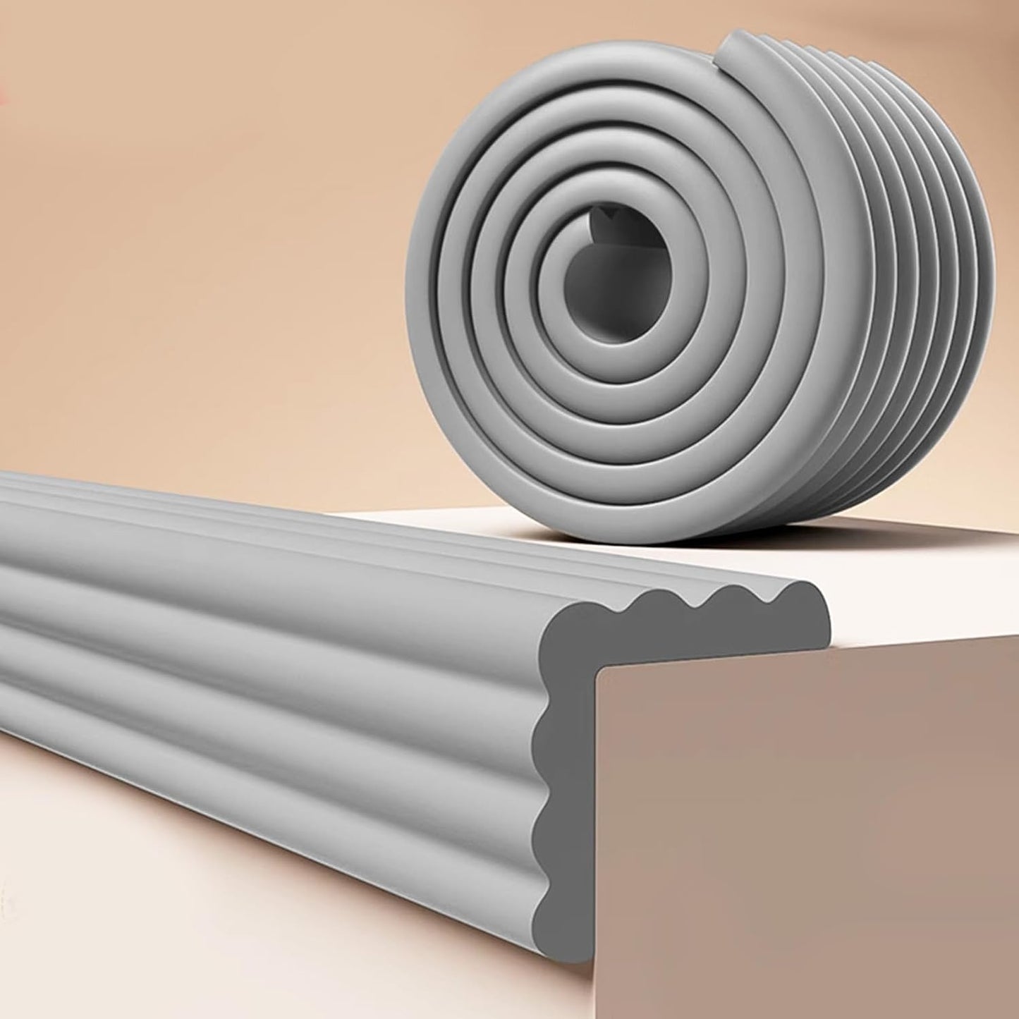 【6.56 Ft】 Baby Edge and Corner Guards - Soft Foam Table Bumper Strip, 3.15inch Wide Furniture Protector for Baby Proofing Table, Fireplace, Wall, Desk (Black)