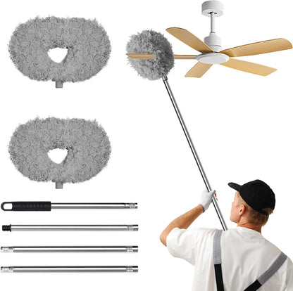 Storystore Ceiling Fan Cleaner Duster - Adjustable Duster with Extension Pole,Dusters for Cleaning Fan Blade, Walls and Cobweb (Blue)