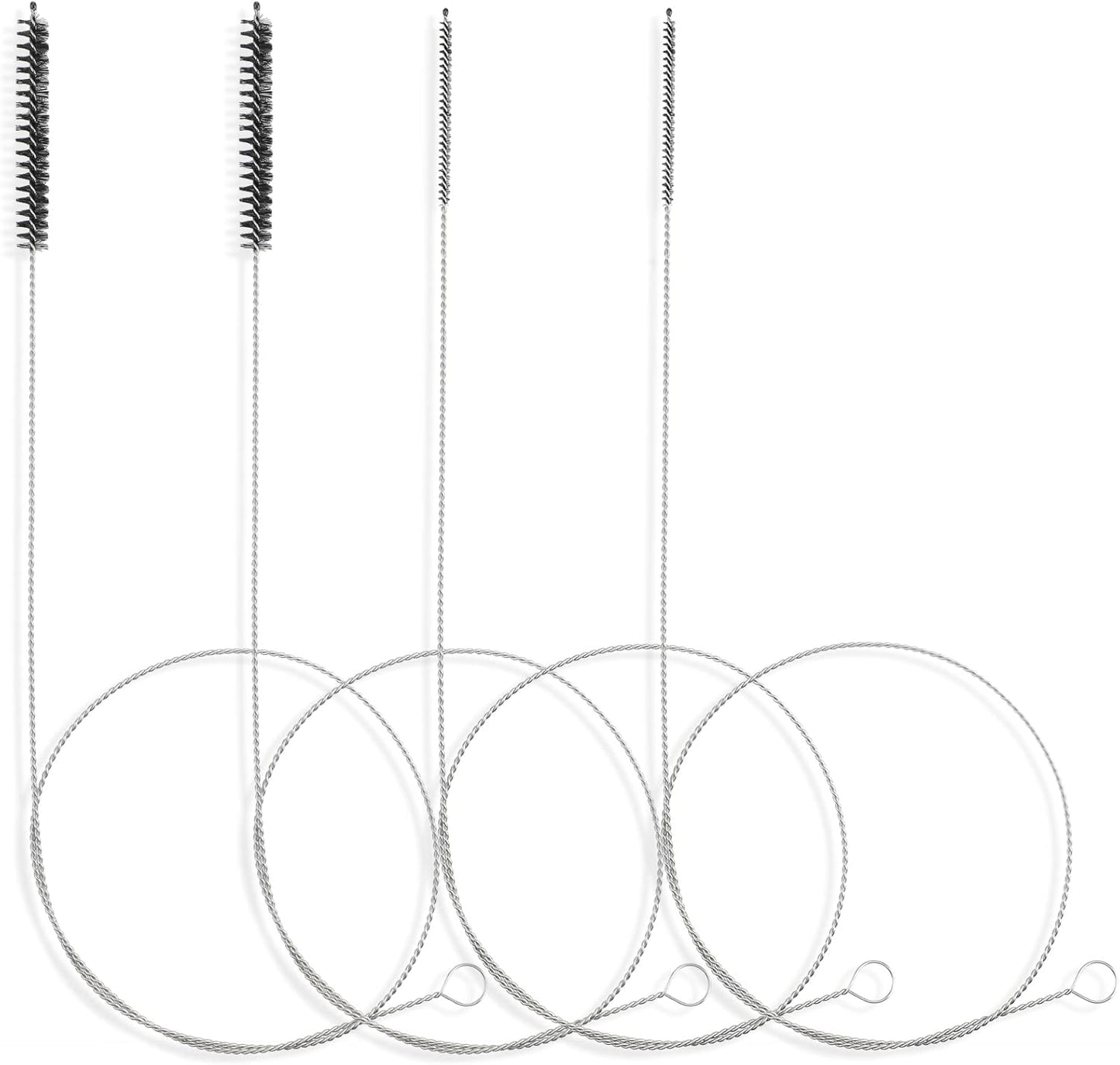40 Inches Brush Cleaner for Cleaning Straw, Kegerator, Feeding Tube, Siphon Hose, Sunroof Drain, Refrigerator Drain, 4PCS (White)