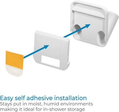 iDesign Shower Squeegee with Adhesive Hook - White