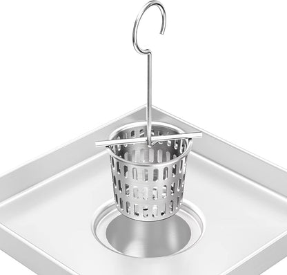 Neodrain Shower Drain Hair Catcher – Stainless Steel Hair & Debris Strainer with Lifting Hook, Hair Trap Filter Basket for Bathroom Drains, Reusable Hair Strainer for Clog-Free Drains