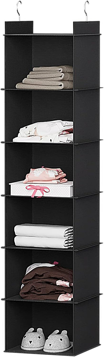 YOUDENOVA Hanging Closet Organizer, 6-Shelf Closet Hanging Shelves, Grey