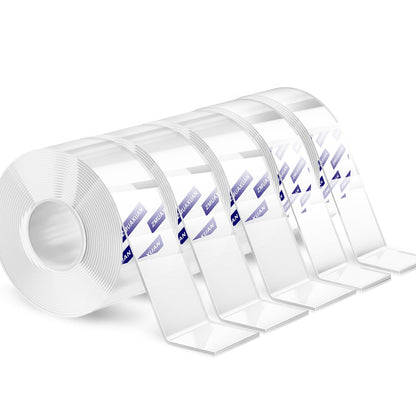 ZMUAXUAN Strong Nano Double Sided Tape Heavy Duty Mounting,Clear Removable Wall Sticky Adhesive Strips,Reusable Thick Gel Grip for Hanging Picture,Poster,Carpet,Photo