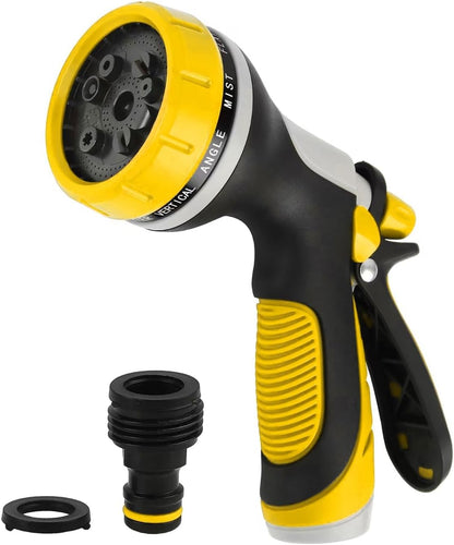 Garden Hose Nozzle with Adjustable 10 Watering Patterns, Water Hose Nozzle Sprayer with Slip Resistant,High Pressure Garden Hose Spray Nozzle for Plants & Lawns Watering,Car Washing and Pet Showering