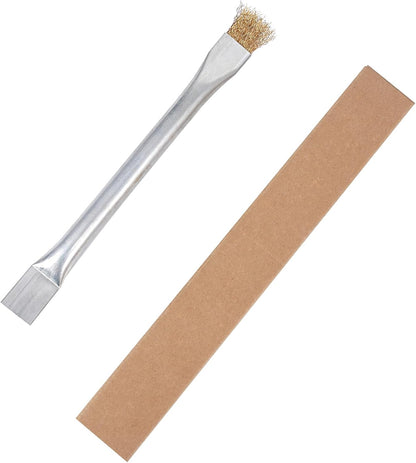 Professional Steel Wire Brush for Pellet Stove Cleaning, Steel Brush with Scraper, Metal Long Handle,Suitable for Removing residues (Pack of 2)