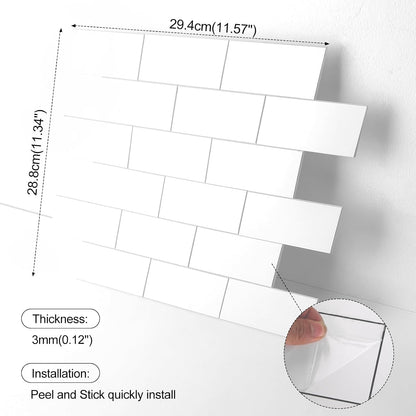 2026 New Upgrade Peel and Stick Backsplash Tile, Peel and Stick 11.34" X 11.57" Wall Tile for Kitchen, Bathroom, Fireplace, Laundry (Beige Ecru, 10 Packs)