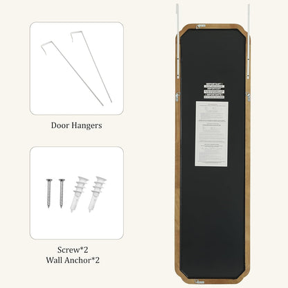 WallBeyond Full Length Mirror Wall Mounted 65"x22", Rustic Wooden Frame Floor Mirror, Large Full Body Mirror for Bedroom, Leaning or Hanging Against Wall, Natural