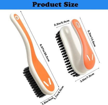 Soft Bristle Scrub Cleaning Brush Stain Remover Brush Fabric Cleaning Brush Laundry Brush Small Scrub Brush Cleaner Household Cleaning Brushes for Carpet, Clothes, Bathroom,Sneaker-2 Pack (Gray)