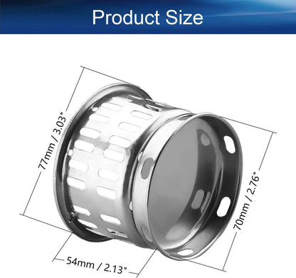 2PCS Sink Strainer Basket with Handle 3.03 inch Diameter Deep Cup with Handle Sink Drain Strainer Stainless Steel for Kitchen Sinks Tank