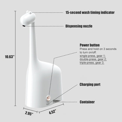 Automatic Foaming Soap Dispenser,10oz/300ml Touchless Smart Dispenser,Rechargeable Electric with 3-Level Adjustable Foam,IPX5 Waterproof for Bathroom Kitchen,White