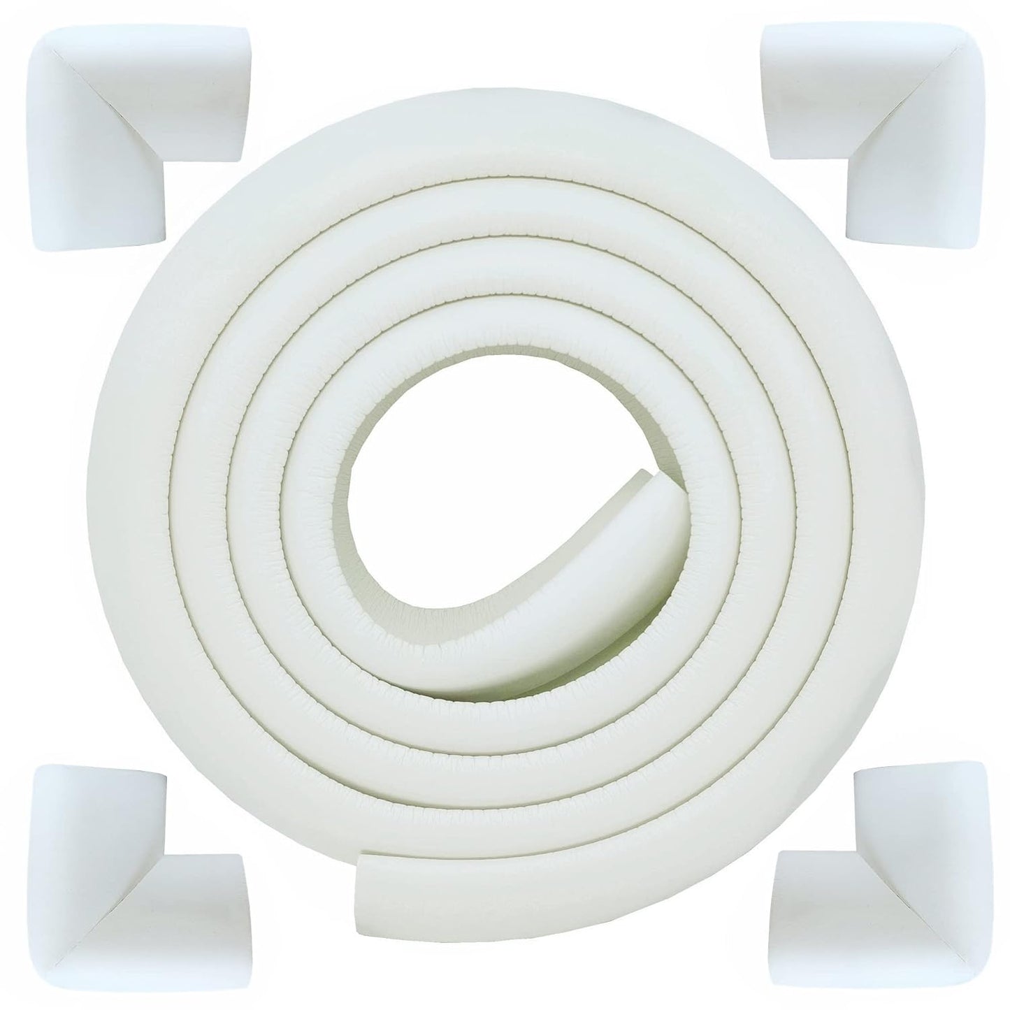M2cbridge L Shape Extra Thick Furniture Edge Wall Corner Guard Desk Edge Cushion Bumper 6.5 Ft (Off White)