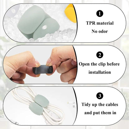 10Pcs Reusable Silicone Cord Organizer,Headphone Earphone Cable Organizer Cord for Business Travel