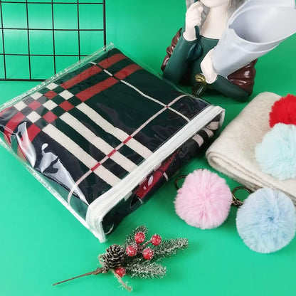 25Pcs Clear Vinyl Zippered Storage Bags - Blanket & Bed Sheet Organizer for Closet Linen & Sweater