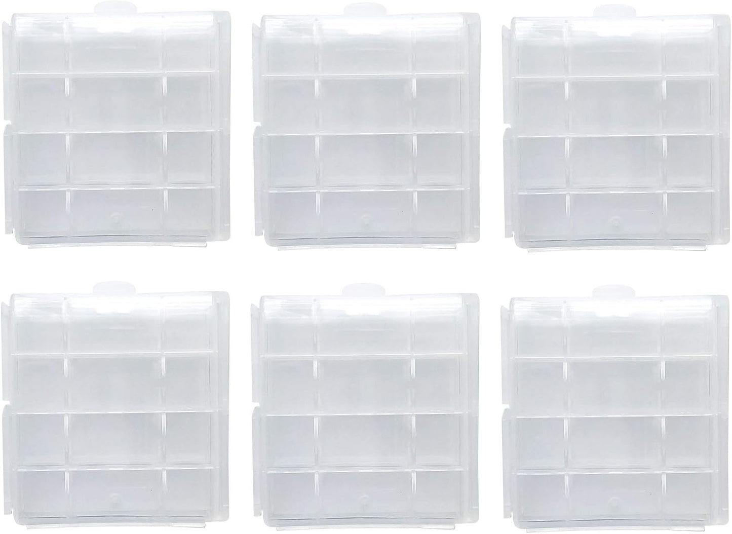Battery Storage Case for AA/AAA, Battery Holder Box (6Pack Clear)