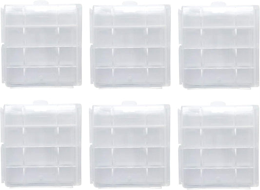 Battery Storage Case for AA/AAA, Battery Holder Box (6Pack Clear)