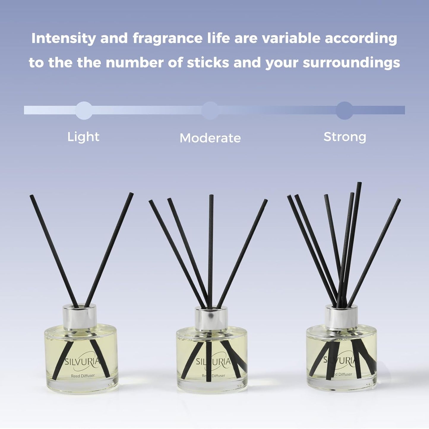 Reed Diffuser Set,Bamboo White Tea Scented Oil Diffuser with 12 Reed Sticks,3.38 fl.oz(100ml x2),Long-Lasting Home Fragrance for Living Room,Bedroom,Bathroom