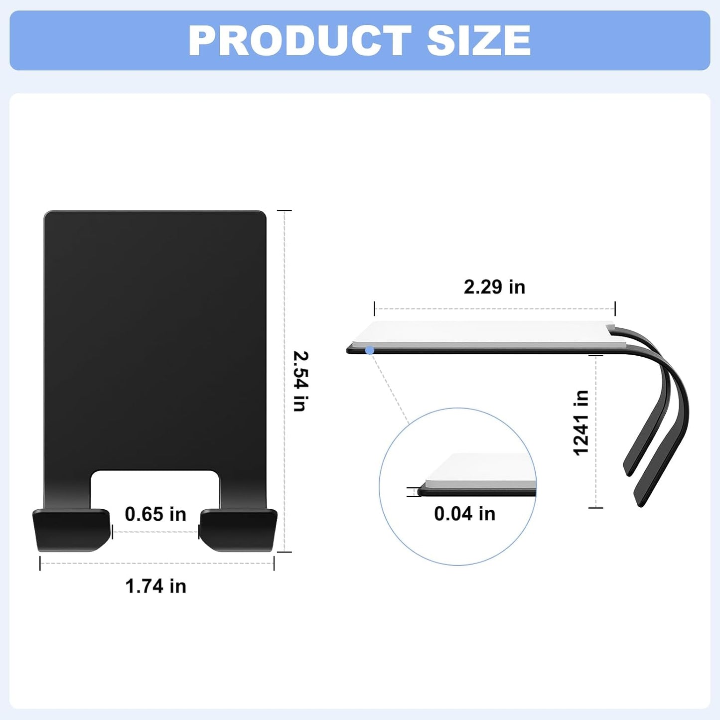 VIS'V Adhesive Razor Holder, Wall Mount Shower Razor Hooks for His and Hers, Metal, Waterproof, White, 2 Pcs