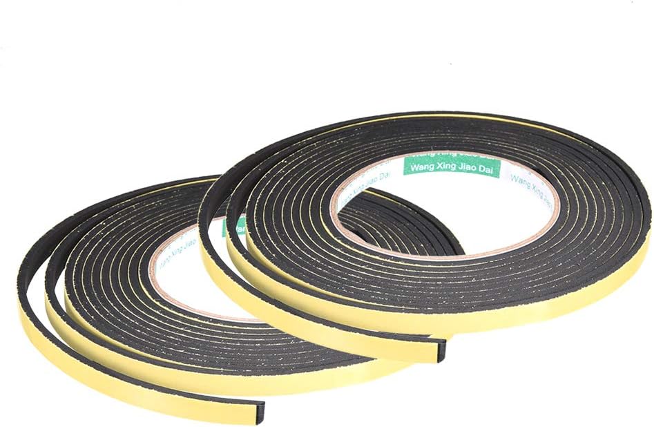 uxcell Sealing Foam Tape 5mm Wide 3mm Thick 4m/13ft Long, Self Adhesive Weather Strip for Window Door Insulation, Pack of 2
