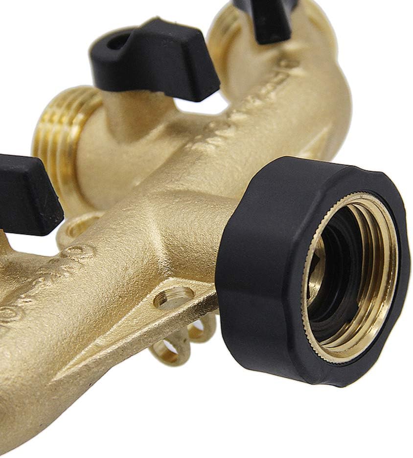 Twinkle Star 2 Way Garden Hose Splitter 3/4" GHT | Hose Y Splitter, Brass Dual Hose Splitter Leak-free