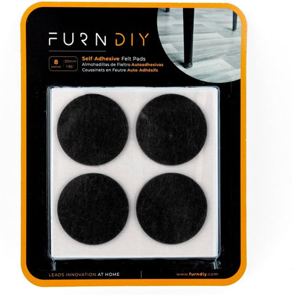 Furndiy Felt Furniture Pads for Hardwood Floors, Self-Adhesive Felt Pad for Chairs & Seat Legs, Easy Slide, Anti Scratch, Noise Stopper, Bumper & Buffer, Floor Protection - Based in USA - 0.8'' Black