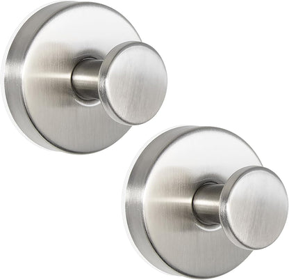 ZESLMG Adhesive Hooks for Shower, Black Self Sticky Hooks for Glass Window Kitchen Wall, Removable Bath Robe Loofah Door Wreath Coat Towel Hook No Damage for Hanging, 2 Pack