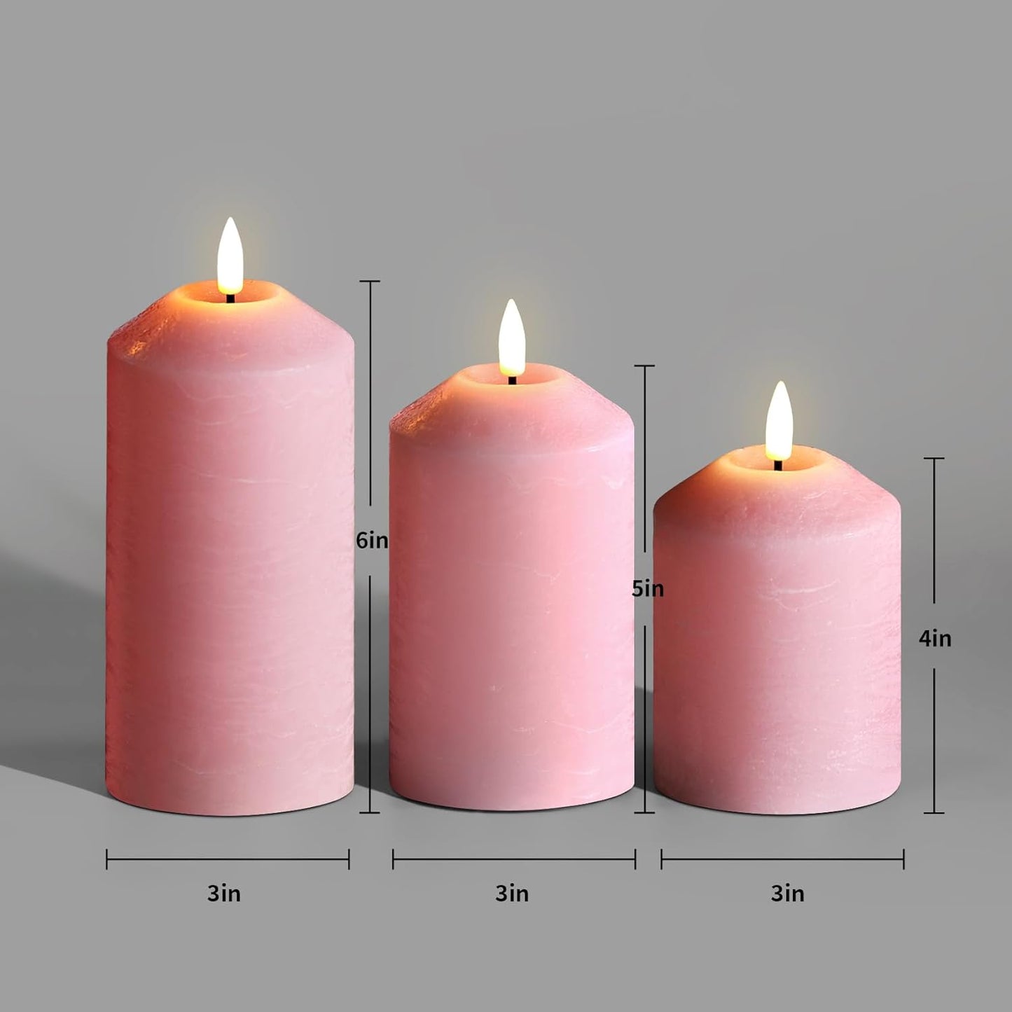 Eywamage White Flameless Pillar Candles with Remote, Flickering LED Candles Battery Powered Real Wax Set of 3