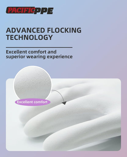 PACIFIC PPE 4 Pairs Reusable Dishwashing Cleaning Gloves with Latex Free, Cotton Lining, Kitchen Gloves, Purple, Large
