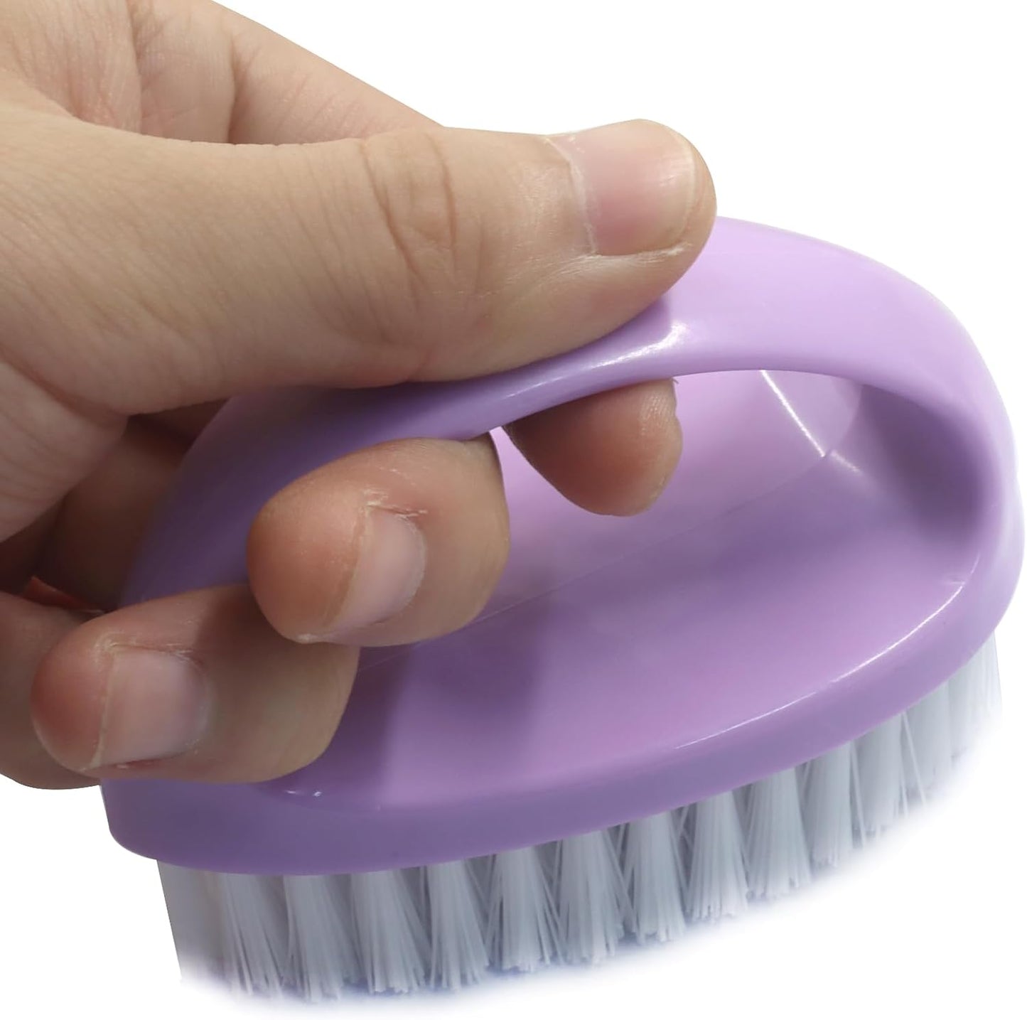 BokWin 2-Pack Heavy-Duty Scrubbing Brushes for Cleaning with Stiff Nylon Bristles, Scrubber Cleaner Brush for Tile, Bathtub, Sink & Kitchen Surfaces, Comfort Grip Handle (Purple and Pink)
