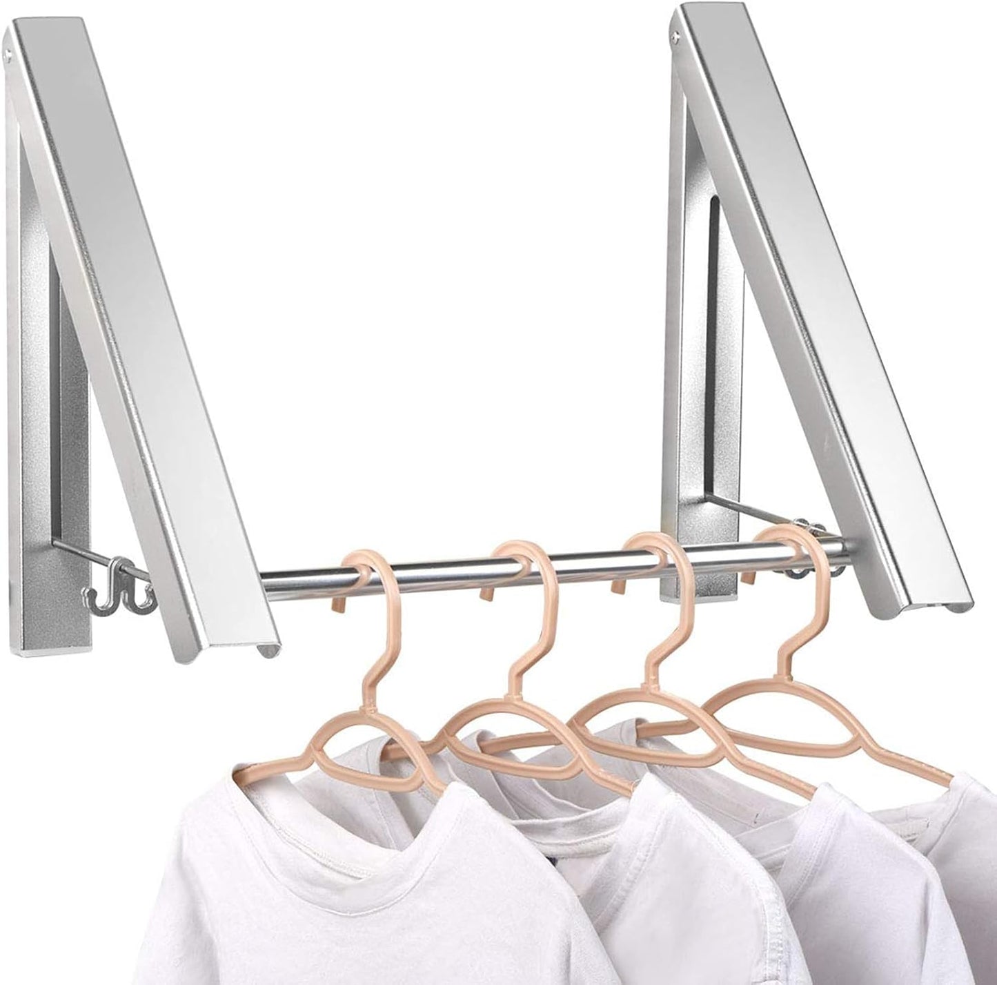 IN VACUUM Clothes Drying Rack, Laundry Racks for Drying Clothes, Wall Mounted Retractable Clothes Hanger for Laundry Room, Garage, Indoor & Outdoor Use, Aluminum (1 Racks, Black)