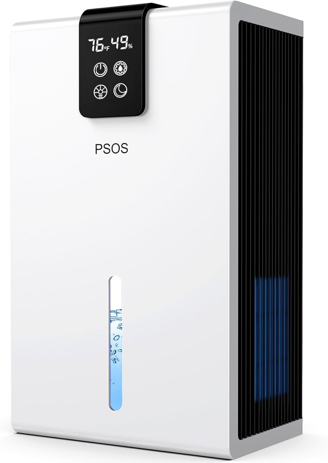 PSOS Dehumidifier, Dehumidifiers for Home, 98 OZ Water Tank, (1000 sq.ft) Quiet Dehumidifier for Bathroom Basement Bedroom with Humidity Display, Relaxing 7 Color Ambient Light, Auto Shut Off(White)