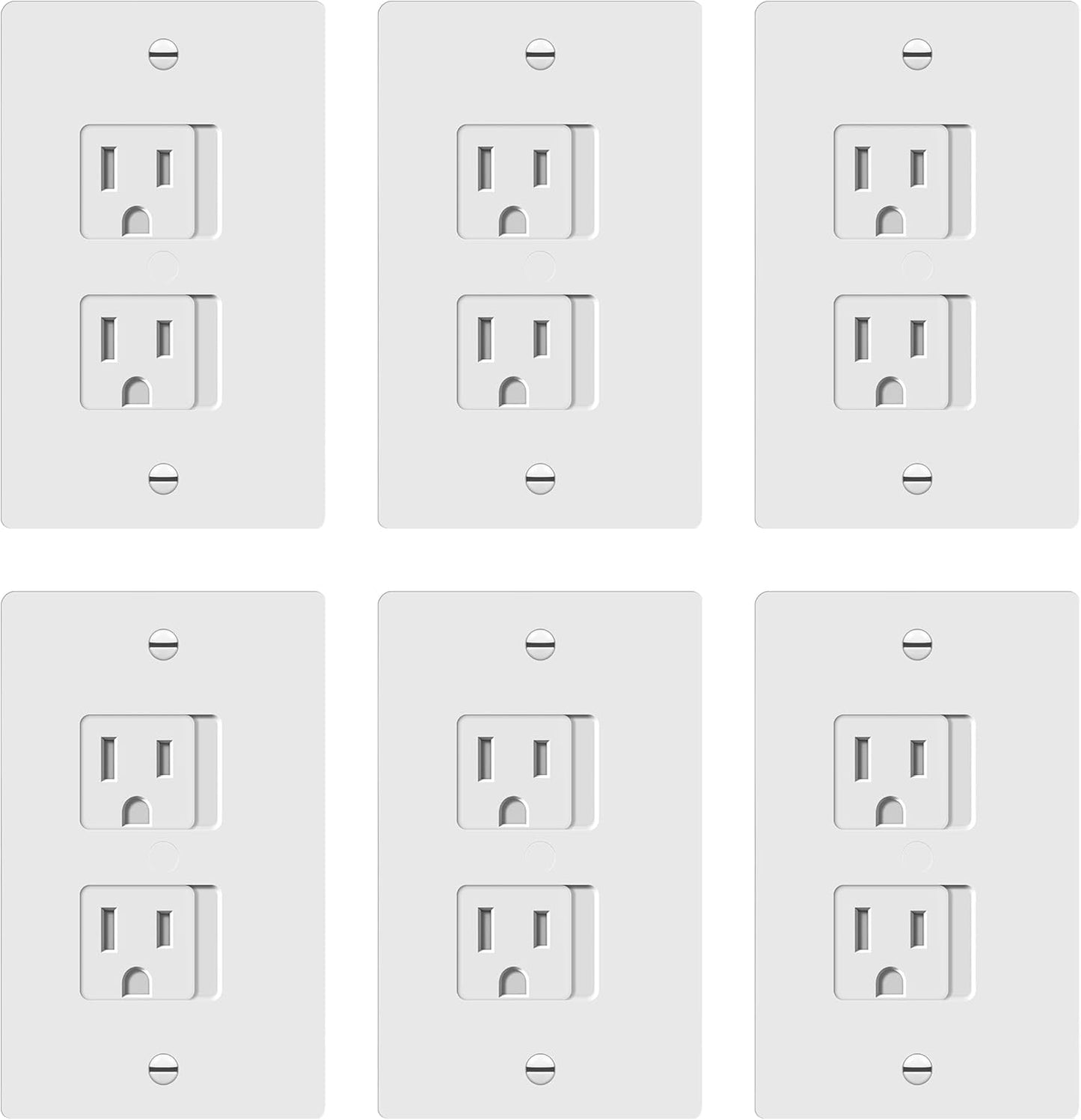ENERLITES Child Proof Outlet Cover, Self-Closing, Fits Both Duplex and Decorator Outlet, Safety Design, Tamper-Resistant Socket Plug for Receptacle, Size 4.68" x 2.93", 8800-TR, White 6 Pack