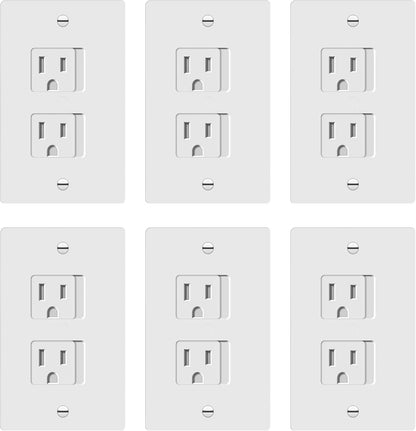 ENERLITES Child Proof Outlet Cover, Self-Closing, Fits Both Duplex and Decorator Outlet, Safety Design, Tamper-Resistant Socket Plug for Receptacle, Size 4.68" x 2.93", 8800-TR, White 6 Pack