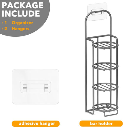 SpaceAid 4 Tier Shampoo Bar Holder for Shower, Self Draining Soap Bar Holders Caddy for Bathroom Wall and Kitchen Sink, Shampoo Bar Dish Rack, Stainless Steel Bar Soap Holder (Black)
