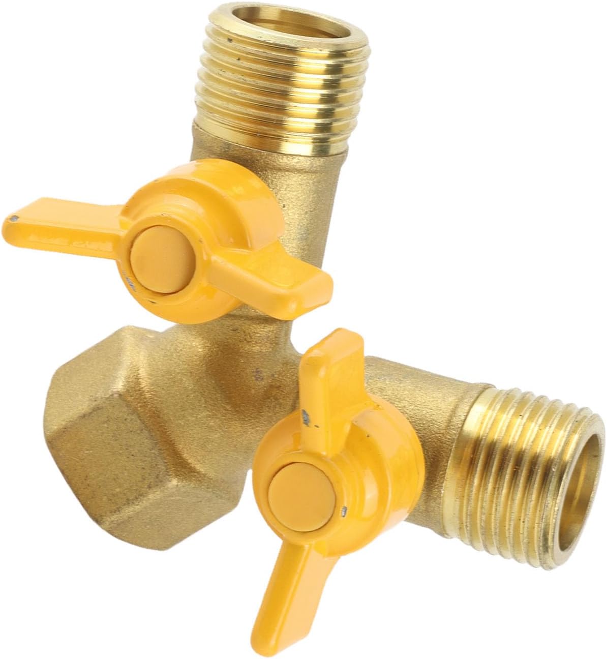 Empaque Manguera,Washing Machine Hose Splitter 2 Way,Washing Machine Laundry Tub Splitter G1 2 Brass Garden Irrigation 2 Way Double Tap Hose Adapter Dual Faucet Connector