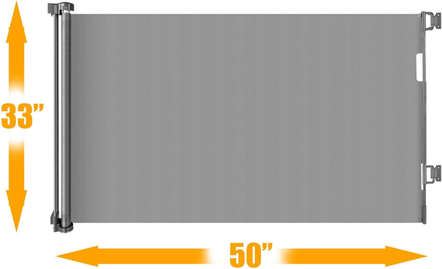 33” Tall X 50” Wide Retractable Baby Gates for Doorways One-Hand Easy Operation Retractable Dog Gate Outdoor Scratch-Resistance Mesh Pet Gate Indoor 4.17Ft Long Doggy Gates for Inside Dog Fence, Brown