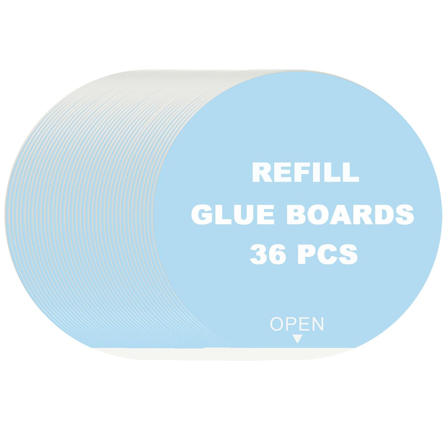 30 Pack 4.3” Replacement Glue Boards for Katchy | Indoor Glue Boards Refill Sticky Cards Compatible with Katchy, for Fenun and Other Models (White)