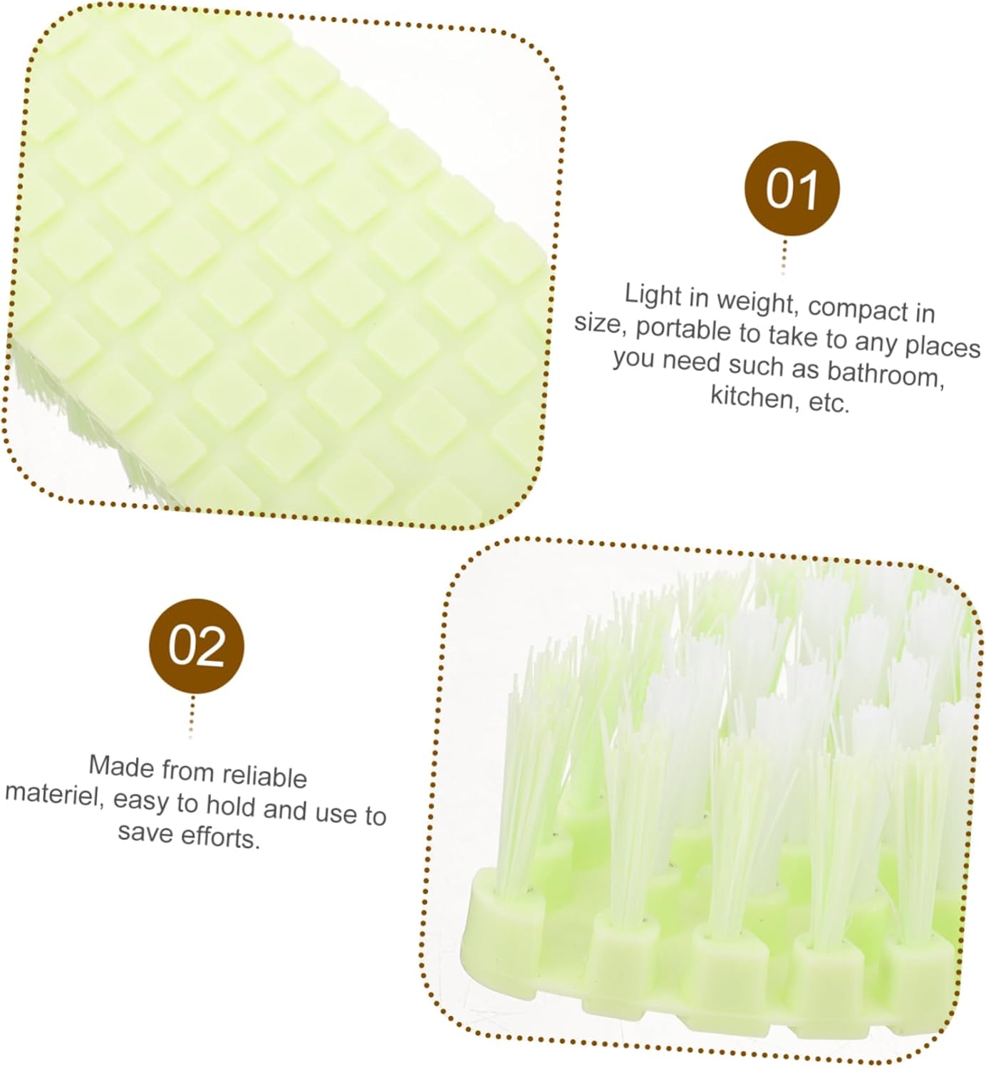 Zerodeko Sink Scrub Brush Small Cleaning Brush for Effortless Kitchen Bathroom Cleaning Compact Design for Stains Dirt Lightweight Portable Multi-Scene Use Easy to Grip