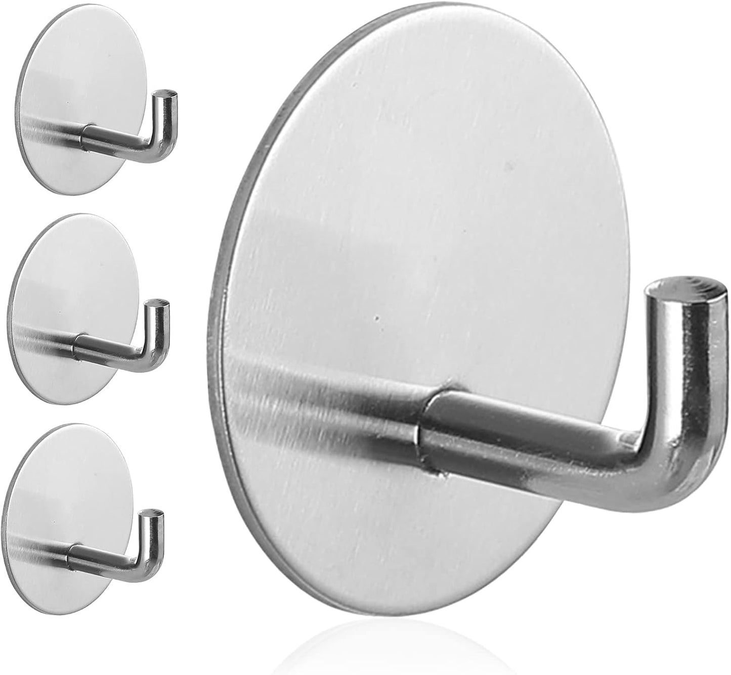 Rise age Adhesive Hooks Heavy Duty Waterproof in Shower Hooks for Hanging Loofah, Towels, Clothes, Robes for Bathroom Removable Adhesive Wall Hooks Door Hook Stainless Steel Black Stick on Hooks 4 Pcs