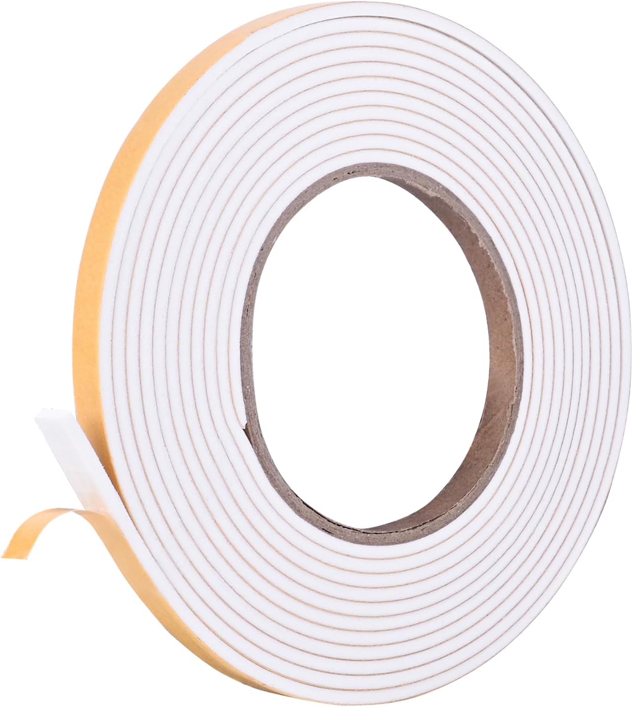 Self Adhesive Foam Tape Weatherstrip 1/2in x 1/4in x 42Ft High Density Foam Insulation Strips Foam Seal Weather Stripping with Strong Adhesive for Door and Window Sound Isolation Soundproofing, White