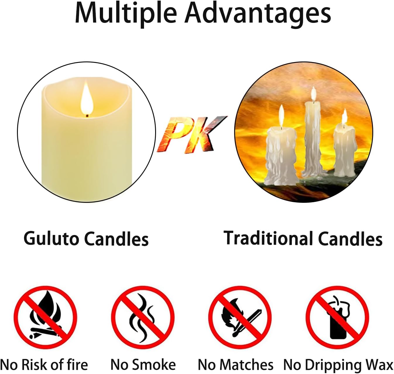 Flameless Candles, Battery Operated Candles with Remote and Timer, 3" x 4", Set of 2, LED Candles Flickering Electric Pillar Candles, Ivory Real Wax for Home Wedding Birthday Decoration