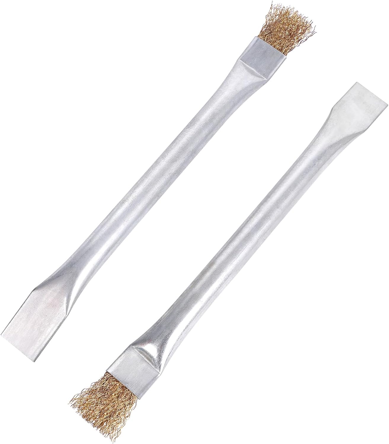 Professional Steel Wire Brush for Pellet Stove Cleaning, Steel Brush with Scraper, Metal Long Handle,Suitable for Removing residues (Pack of 2)