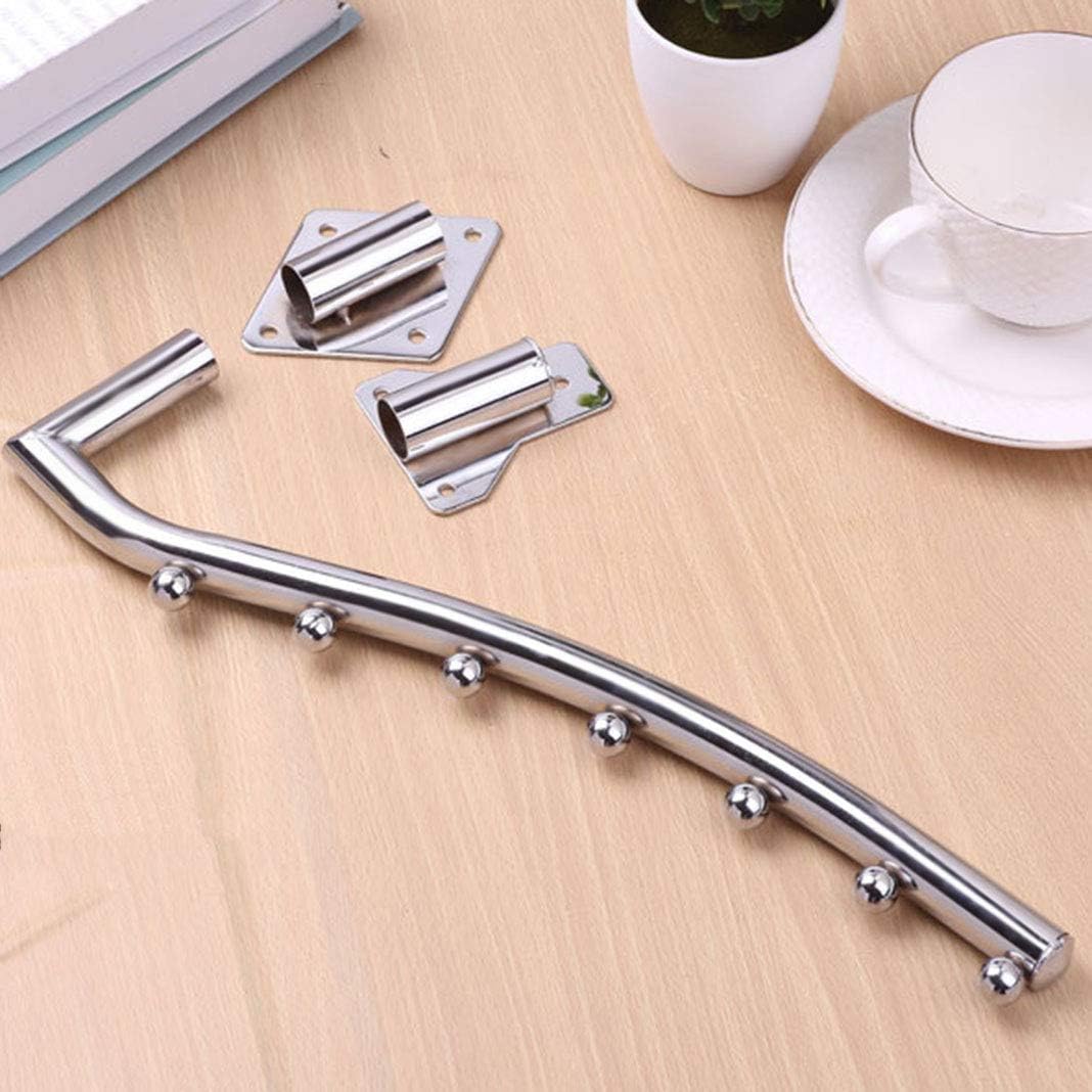Mounted Folding Clothes Hanger Rack, Stainless Steel Laundry Hanger Dryer Rack with Swing Arm Holder Space Saving Clothes Hook Closet Storage Organizer Heavy Duty Drying Rack with 7 Hooks Coat Rack
