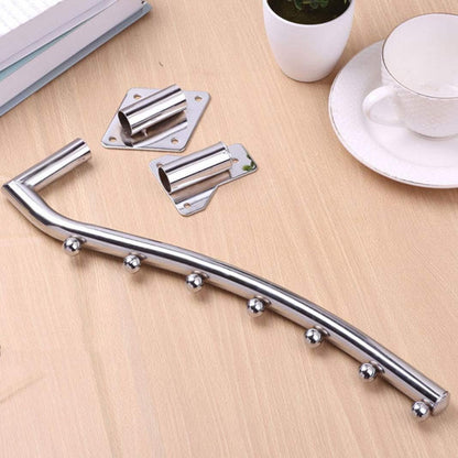 Mounted Folding Clothes Hanger Rack, Stainless Steel Laundry Hanger Dryer Rack with Swing Arm Holder Space Saving Clothes Hook Closet Storage Organizer Heavy Duty Drying Rack with 7 Hooks Coat Rack