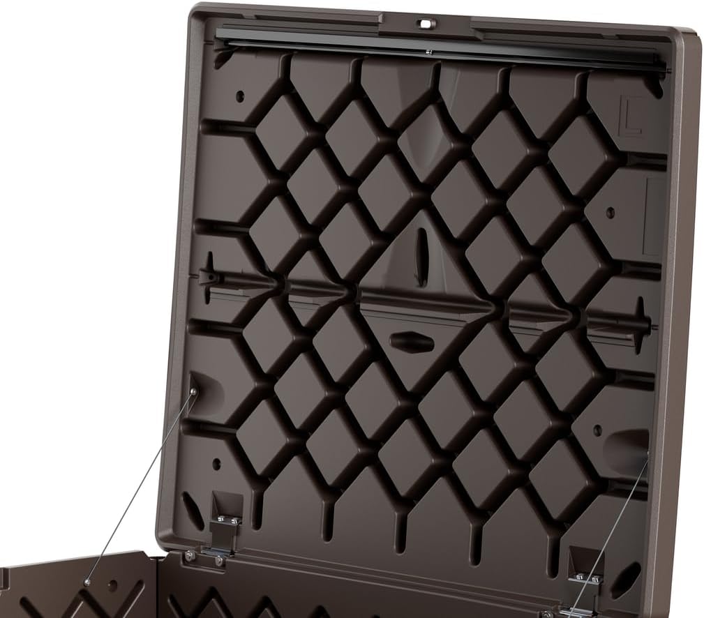 Rubbermaid Extra Large Resin Outdoor Storage Deck Box (134 Gal), Weather Resistant, Black, Deck Organization for Home/Backyard/Pool Chemicals/Toys/Garden Tools/Porch/Patio Cushions