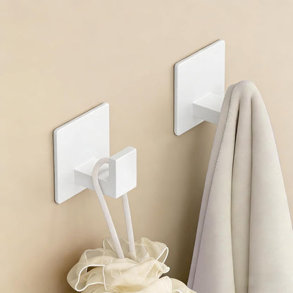 VAEHOLD 4 Pack Adhesive Towel Hooks, Heavy Duty Wall Hooks Aluminum Hooks Stick on Door, Kitchen, Bathroom for Hanging Coat, Hat, Towel, Robe, Clothes (Black)