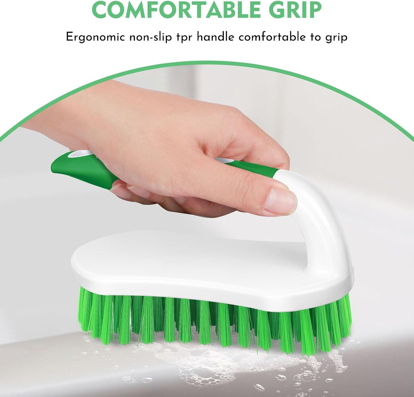 SetSail Scrub Brush, Heavy-Duty Scrub Brushes for Cleaning with Stiff Bristles Cleaning Brush for Shower, Bathroom, Carpet, Kitchen and Bathtub Scrubber - 2 Pack