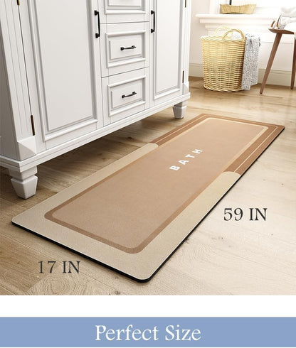 MontVoo-Bath Mat-Bathroom Mat Rug Non Slip Super Absorbent Stain Resistant Quick Dry Thin Bath Rug-Bath Mats for Bathroom Floor Bathtub Vanity-Bathmat Bath Rug Easy Care-17"x27" Grey