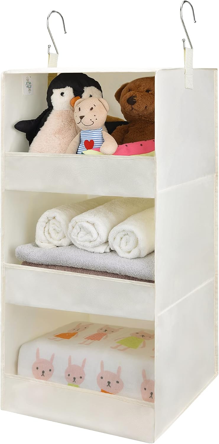 GRANNY SAYS 3-Shelf Hanging Closet Organizer and Storage, Collapsible Hanging Closet Shelves, Hanging Organizer for Closet & RV, Gray, 29 ½" H X 12" W X 12" D, 1-Pack